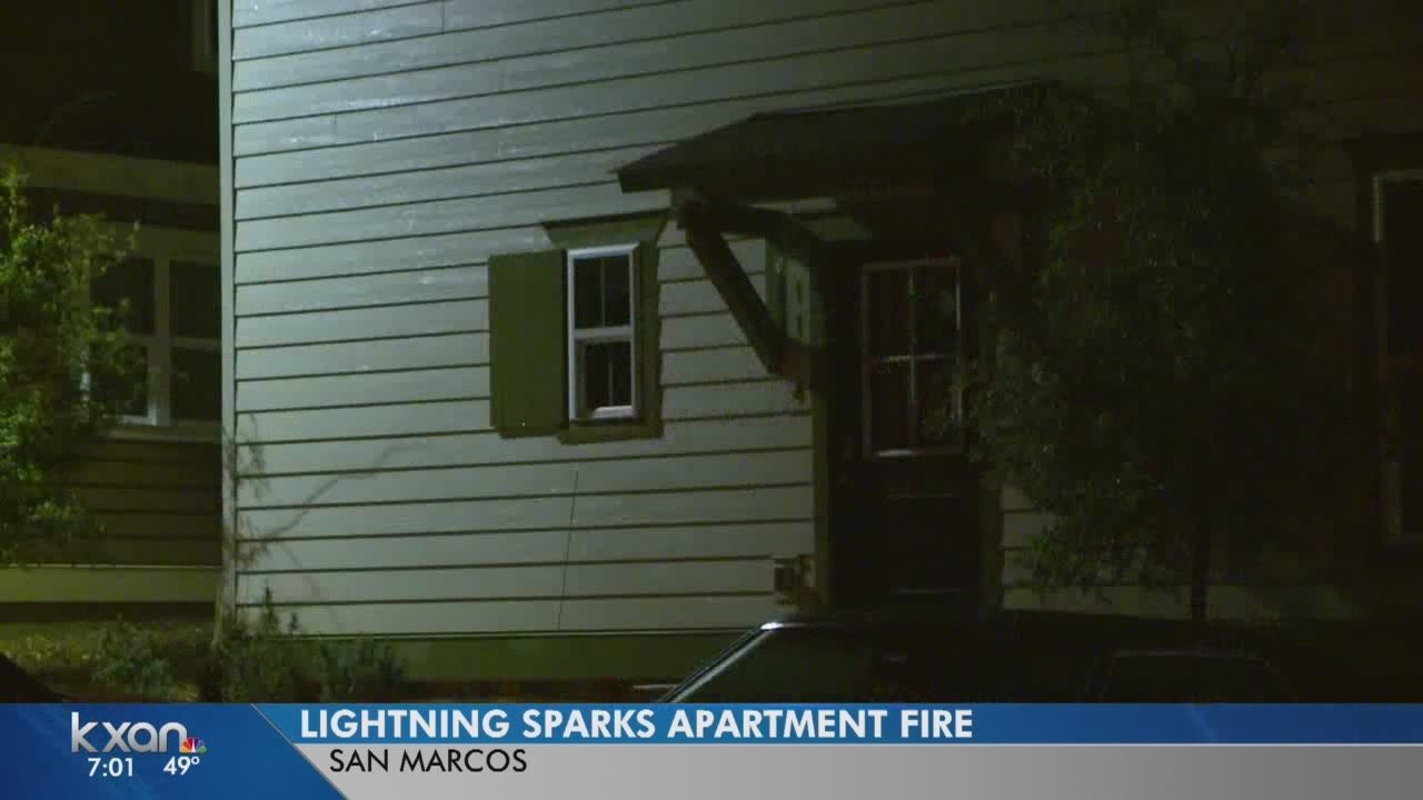 Lightning blows a hole in apartment building, causes fire