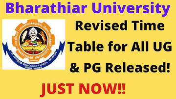Revised Exam Time Table Released by Bharathiar University| May 2021|Latest News|All UG & PG|Tamil BR