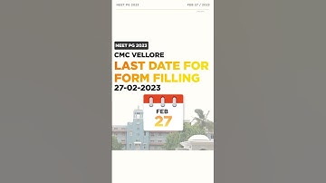 CMC VELLORE LAST DATE FOR FORM FILLING | NEET PG 2023