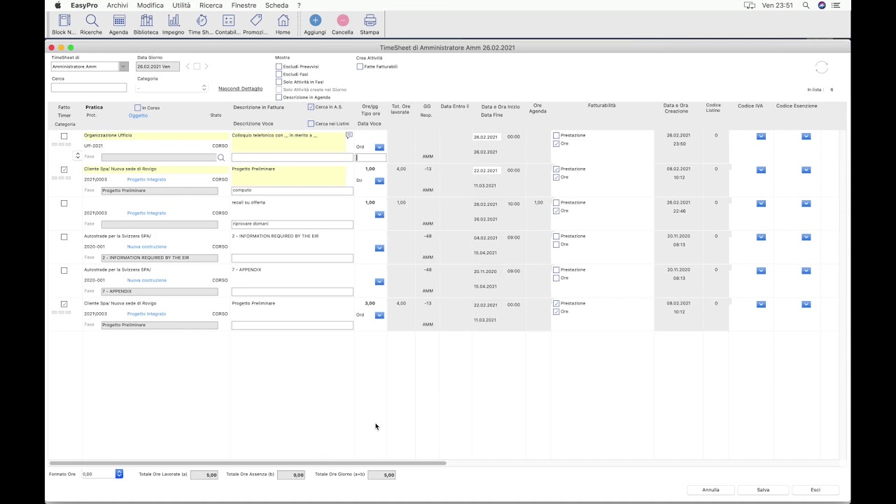 EasyPro – Timesheet e Spese