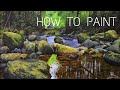 How To Paint Rain Forest With Acrylic Paint - Time-Lapse Episode #9