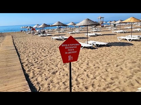 ПЛЯЖ отеля Belkon hotel 4*/РАССТРОИЛ ТРАНСФЕР/Лежаки на 3-ей линии/Белек/Кадрие/Турция 2021