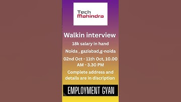 Walk interview | tech Mahindra job