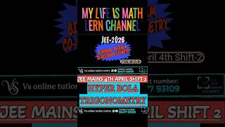 JEE mains introduction about co-ordinate geometry trigonometry hyperbola binomial theorem