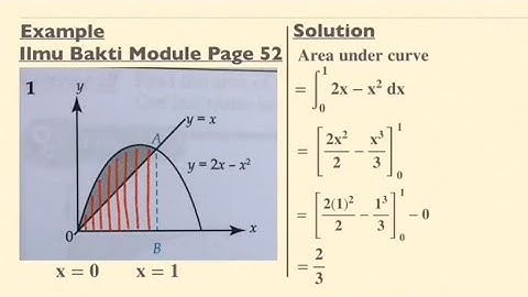 Add Math Form 5 Integration : Area between curve & line #cikgootube