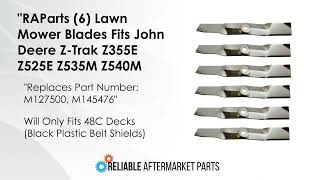 6 REPLACEMENT XHT BLADES Fits John Deere M145476 M127500- Z425 Z435 Z445 48" CUT