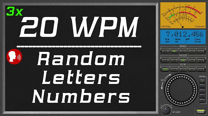 20wpm Repeat three times Random Letter Number plus human voice, cw morse code trainer