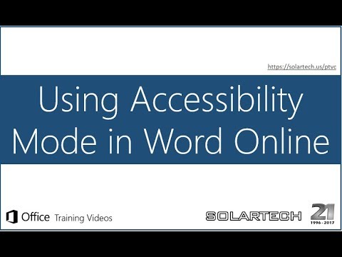 Office 365 Using Accessibility Mode In Word Online YouTube