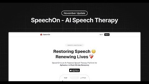 SpeechOn - AI Speech Therapy | November Update