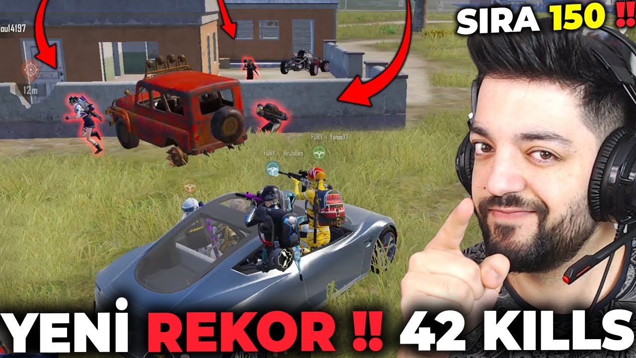 YENİ REKOR +42 KİLLS !! FULL RUSHHHHH SIRA 150 Pubg Mobile