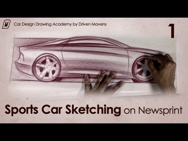 Sketching Cars on Newsprint Paper 