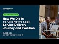 How we did it servicenows legal service delivery journey and evolution