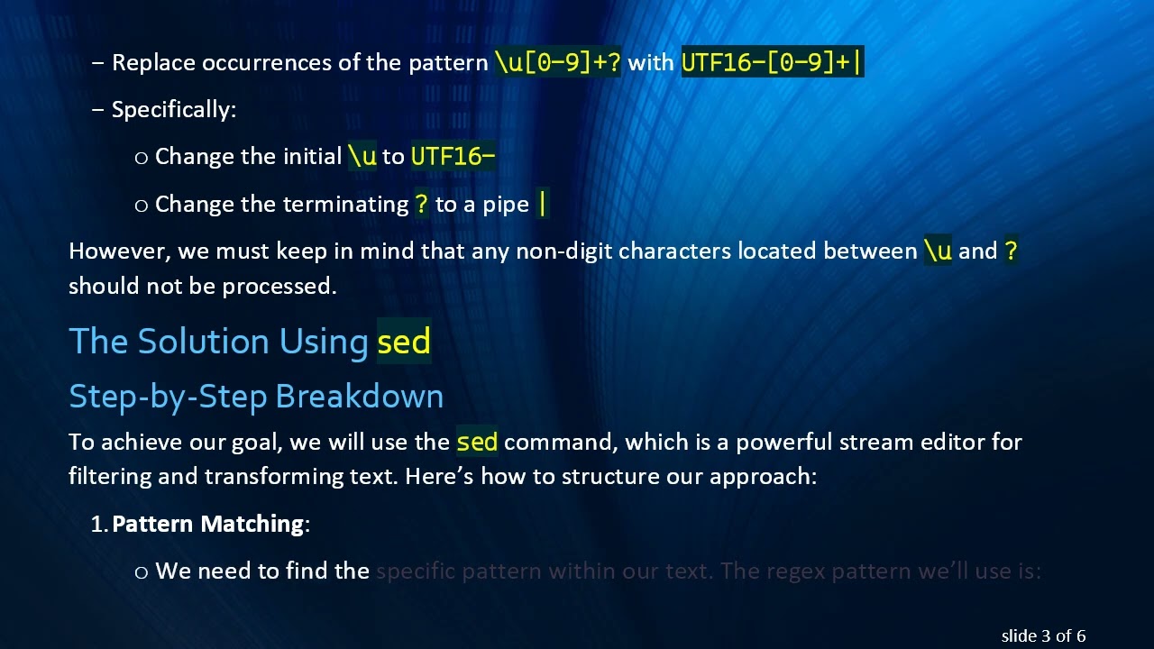 Mastering sed: Partial Replacement of UTF-16 Decimal Characters in Files