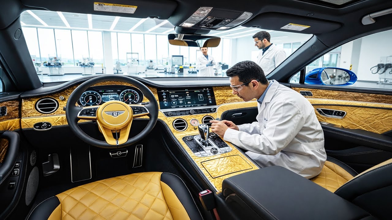 Inside Bentley Flying Spur Mulliner: Digital Cockpit & 24k Gold Veneer Inlay Process