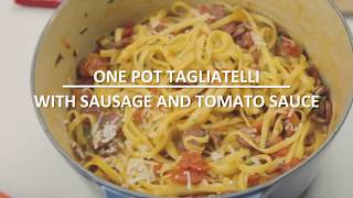 One Pot Tagliatelli With Sausage And Tomato Sauce