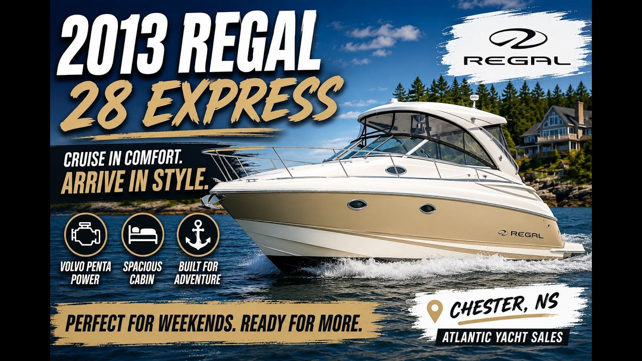 ⁣2013 Regal 28 Express with under 100 hours!