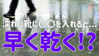 急な雨や水遊びのあとに！濡れた靴の時短乾燥法