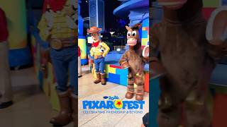 Woody, Jessie, And Bullseye From Toy Story Dancing At Disneyland Pixar Fest
