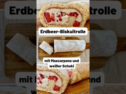 Erdbeer-Biskuitrolle #shorts