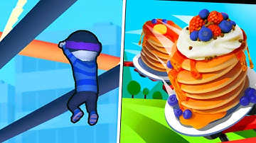 Satisfying Mobile Games 2023 - 4k - Roof Rails - Pancake Run - pixel Rush - Magnet Ball JJAAC