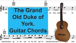 The Grand Old Duke of York. Sing and play guitar with easy chords. screenshot 4