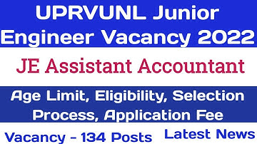 UPRVUNL JE Recruitment 2022 UP Assistant Accountant Salary Eligibility Syllabus Notification Update
