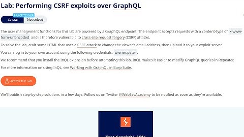 Web Security Academy | GraphQL | 5 - Performing CSRF Exploits Over GraphQL
