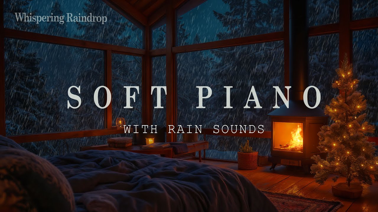 3 Hours Relaxing Piano Music & Soft Rain for Fall Into Sleep Instantly ...
