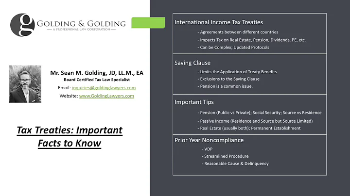 United States Income Tax Treaties - Important Facts About How to Analyze a US Income Tax Treaty