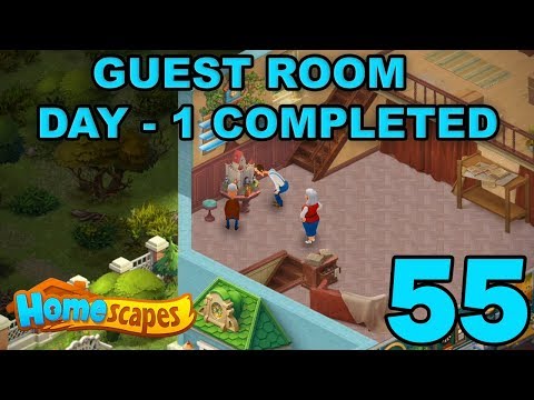 HOMESCAPES STORY WALKTHROUGH - GUEST ROOM - DAY 1 COMPLETED - GAMEPLAY - #55