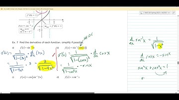 MAT 201/2410 Calculus I Section 3.7 Part 4 Derivative of Inverse Sine and Cosine