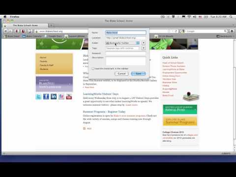 Bookmark the Blake Email Link in Firefox