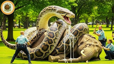 Incredible Wildlife Rescue Brave Team Saves Baby Elephant from Giant Python
