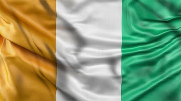 Ivory Coast Flag 25 seconds Loop - Full HD Stock Footage - Realistic Ivory Coast Flag Wave Animation
