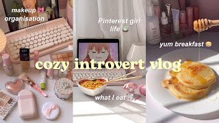 cozy introvert vlog  cute breakfast ideas, being productive, cooking, organising, haul | aesthetic