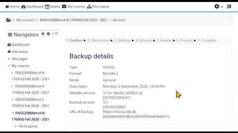 Moodle: How to Restore a backup  quiz (by importing .mbz file)