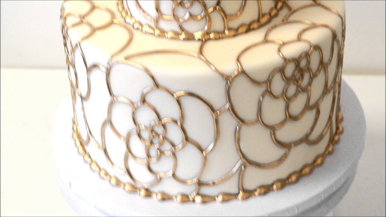  Wedding  cake  made with fondant icing  and gold piping  YouTube