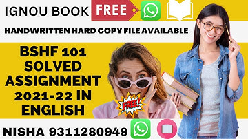 BSHF 101 SOLVED ASSIGNMENT 2021-22 IN ENGLISH