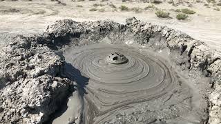 "Mud volcano" in Baku, Azerbaijan