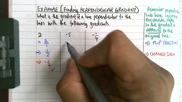 Finding the gradient of a perpendicular line Example | gcsemathsexamples