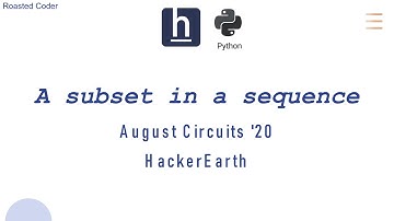 A subset in a sequence | August Circuits 