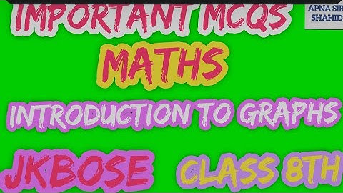 Mcqs introduction to graphs class 8th || Class 8th maths mcqs ||Ncert/cbse |jkbose