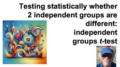 Independent Groups t-test: Testing Statistically Whether 2 Independent Groups are Different