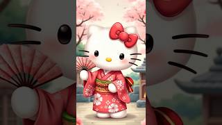 Hello Kitty in Traditional Japanese, Korean, and Chinese Outfits! 🌸✨