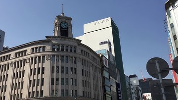 【東京】2018年6月 東京・銀座の和光時計台で鳴らされる