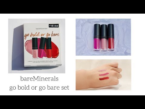 Bareminerals Go Bold or Go Bare Mattte Liquid Lipstick Set Test