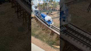 The CSX local train crosses the rimrock river #model #train #CSX #bridge #fun #railroad #samra #tx