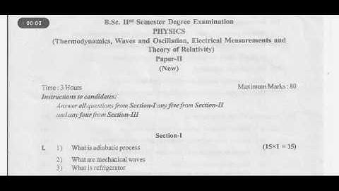 Physics Bsc 2nd semester CBCS question paper gulbarga university Karnataka 2020 part 1