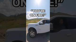 Biker And Truck Burning 😱Credit @themountainmiller