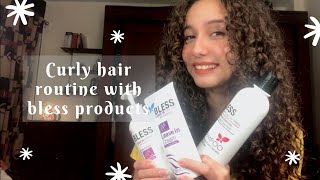 My curly hair routine + bless hair products review | روتين شعري الكيرلي + رأيي في منتجات بليس للشعر